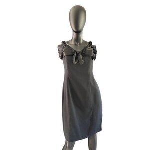 Betsy & Adam Off-Shoulder Black Cocktail Dress With Bow Detail Vintage